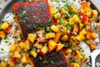 Chipotle-Roasted Salmon with Fresh Peach Salsa
