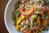 Italian Farro Salad with Roasted Bell Peppers and Herbs
