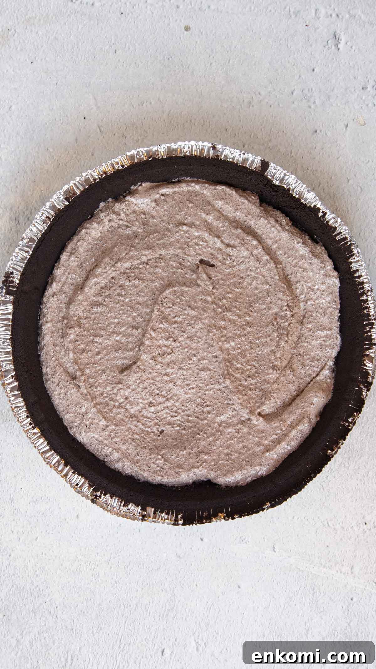 Quick 3-Ingredient Oreo Pie Recipe 6 Oreo pie filling in an Oreo pie shell