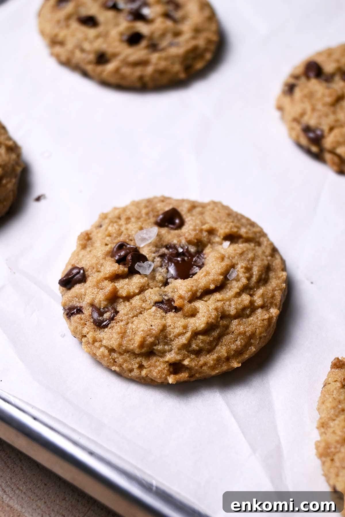 gluten free chocolate chip cookies with sea salt flakes