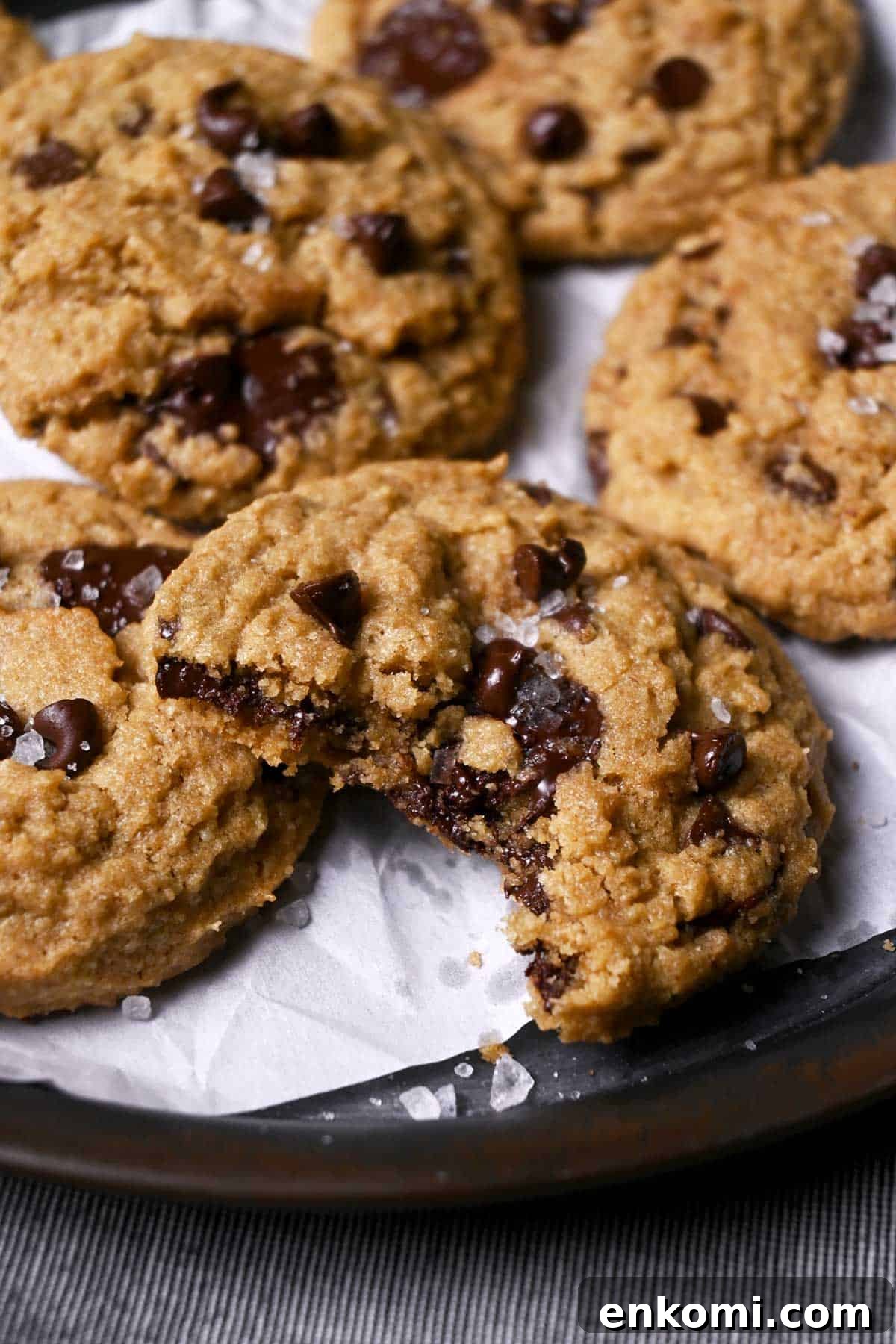 gluten free chocolate chip cookies with sea salt flakes