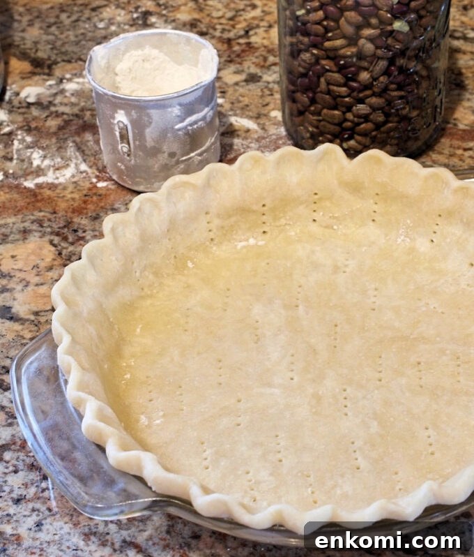 Unbaked empty pie shell.