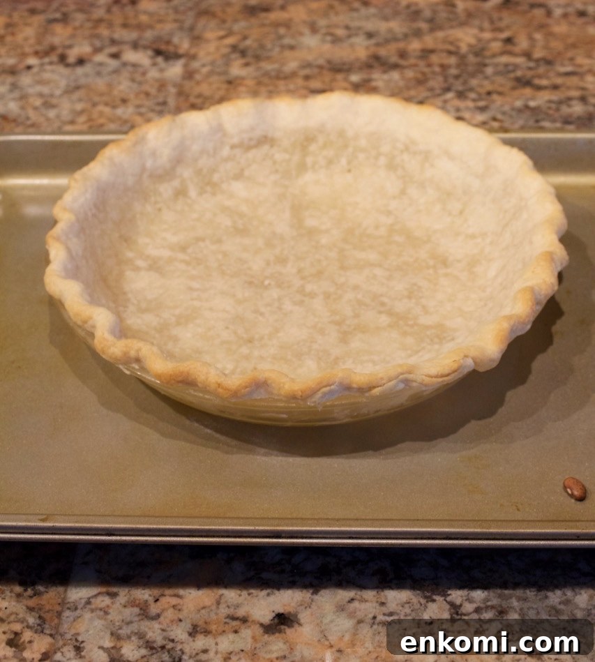 A par baked pie crust.