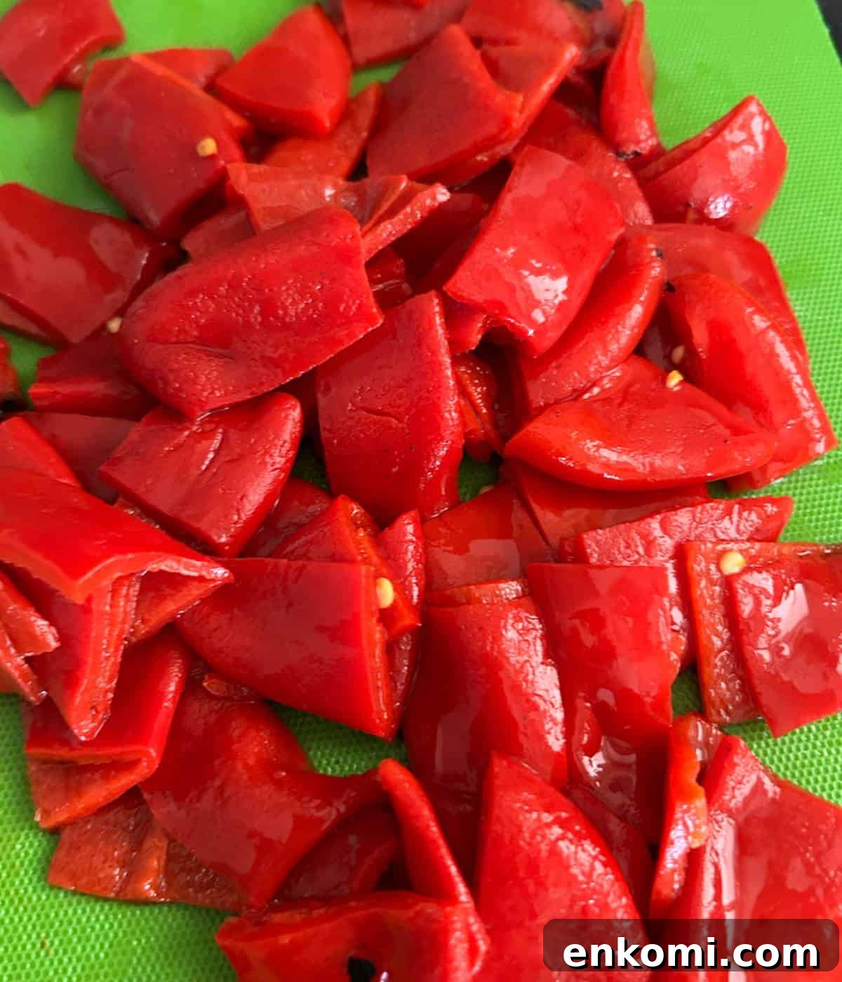 Charcuterie Skewers: Delicious Crowd‑Pleaser Appetizer Recipe 4 Roasted peppers cut into smaller squares.