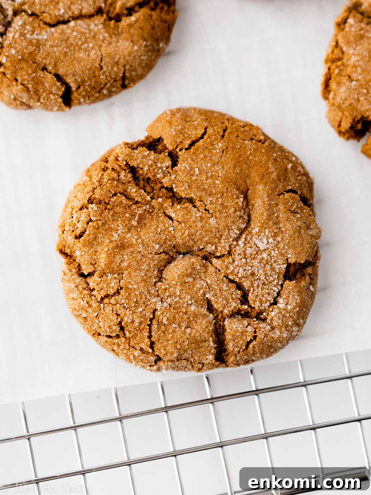 Close-up of a gingersnap cookie.