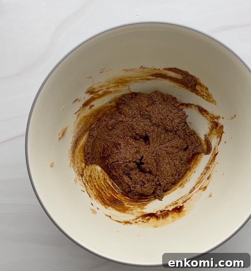 Wet ingredients in a bowl.