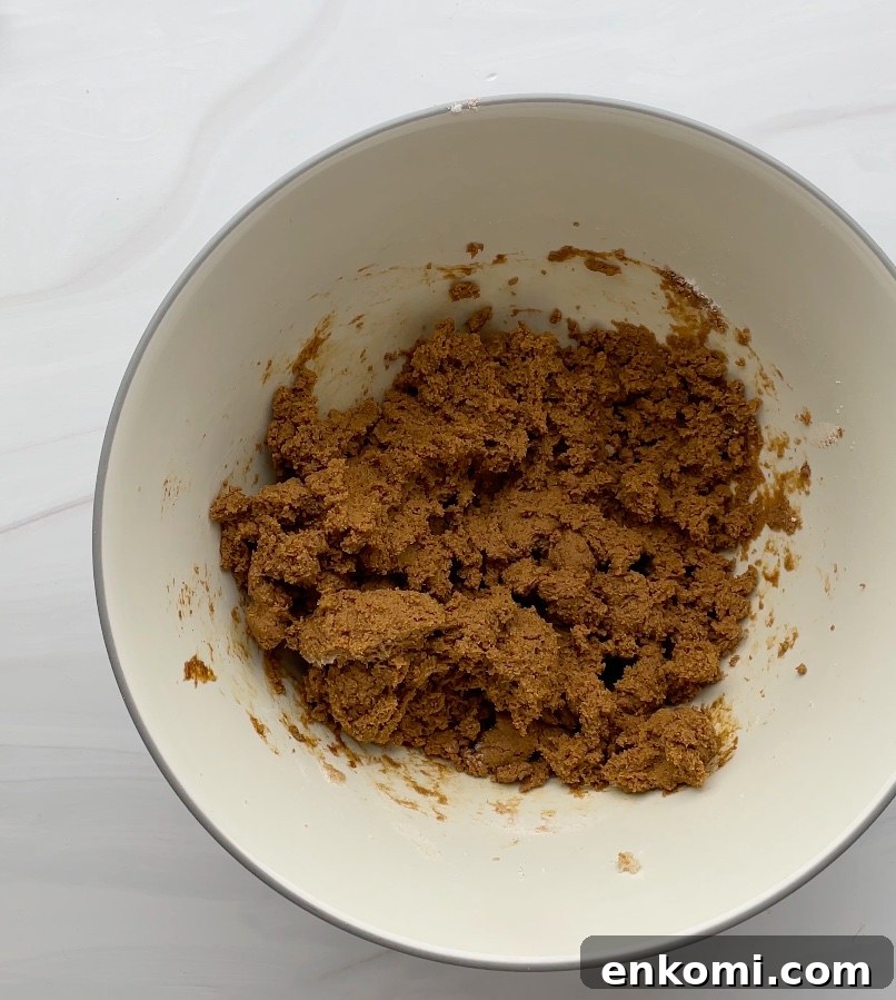 Cookie dough in a bowl.