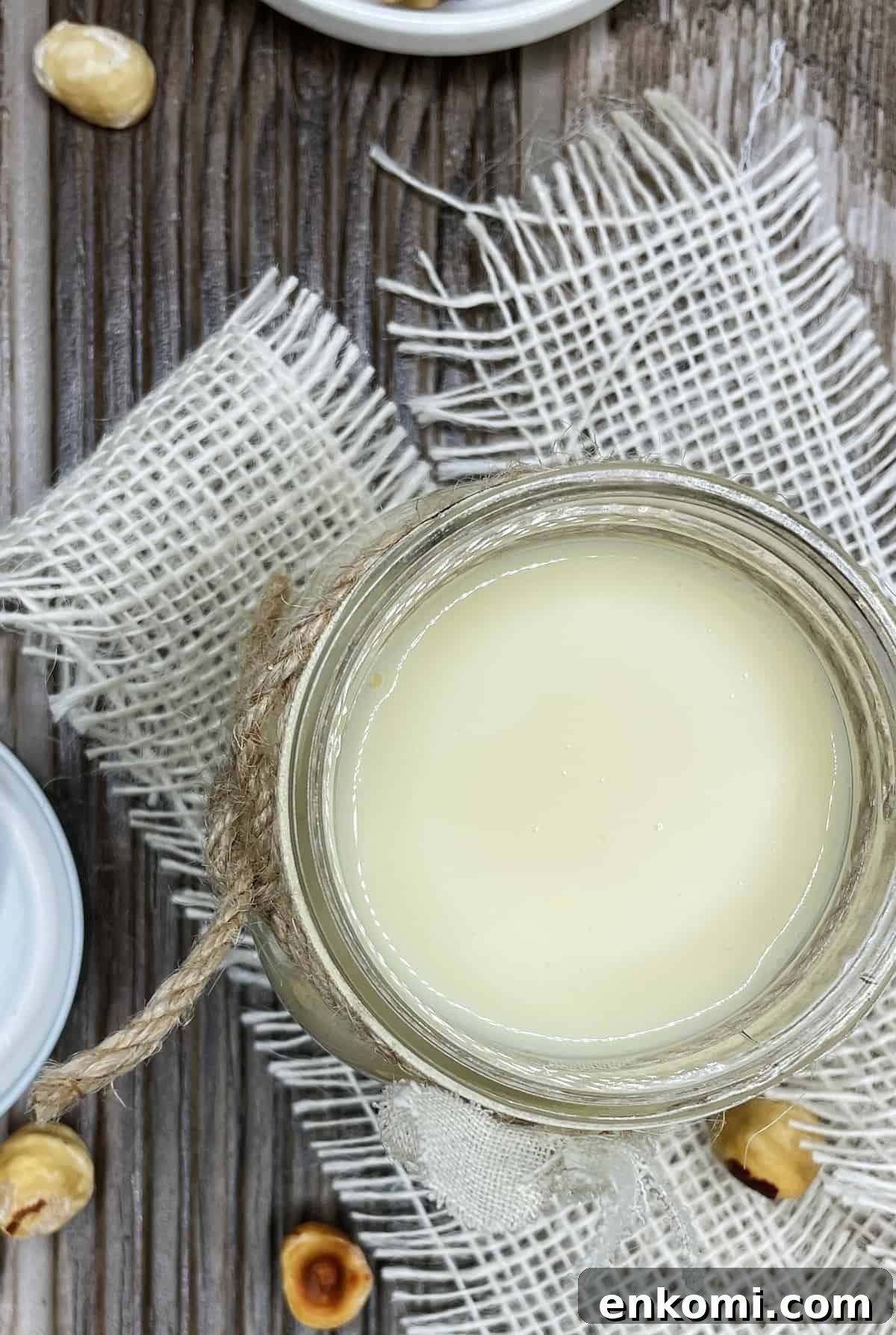 Homemade Condensed Milk Recipe for Rich, Creamy Results 3 Sweetened condensed milk in a glass jar: Overhead view