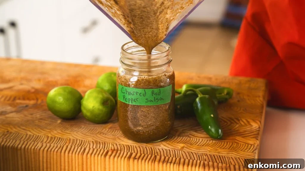 Fresh Homemade Red Pepper Salsa Recipe for Flavorful Dips 6 Homemade charred pepper salsa