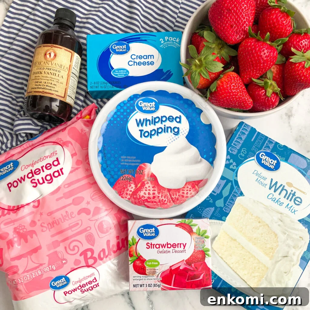 ingredients needed to make strawberry poke cake