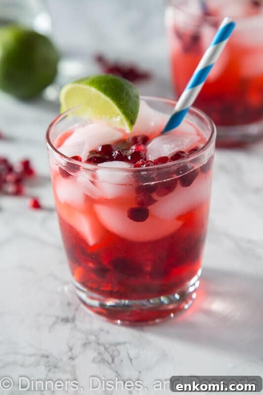 Pomegranate Vodka Gimlet Recipe: Refreshing Cocktail Guide 2 Pomegranate vodka gimlet in a cup with a straw