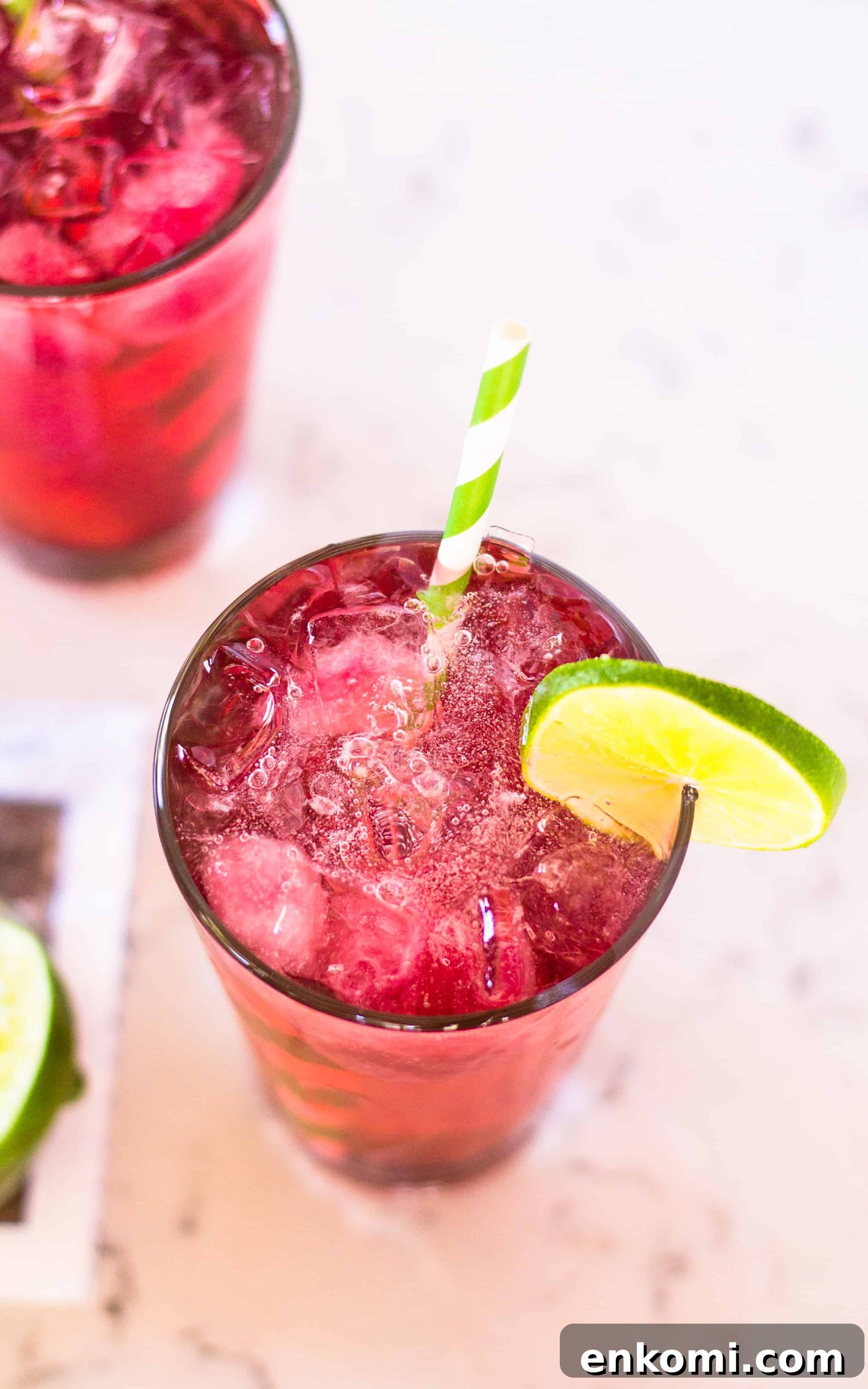 Fresh grapes and grape juice ice cubes in Slick Rick Cocktail