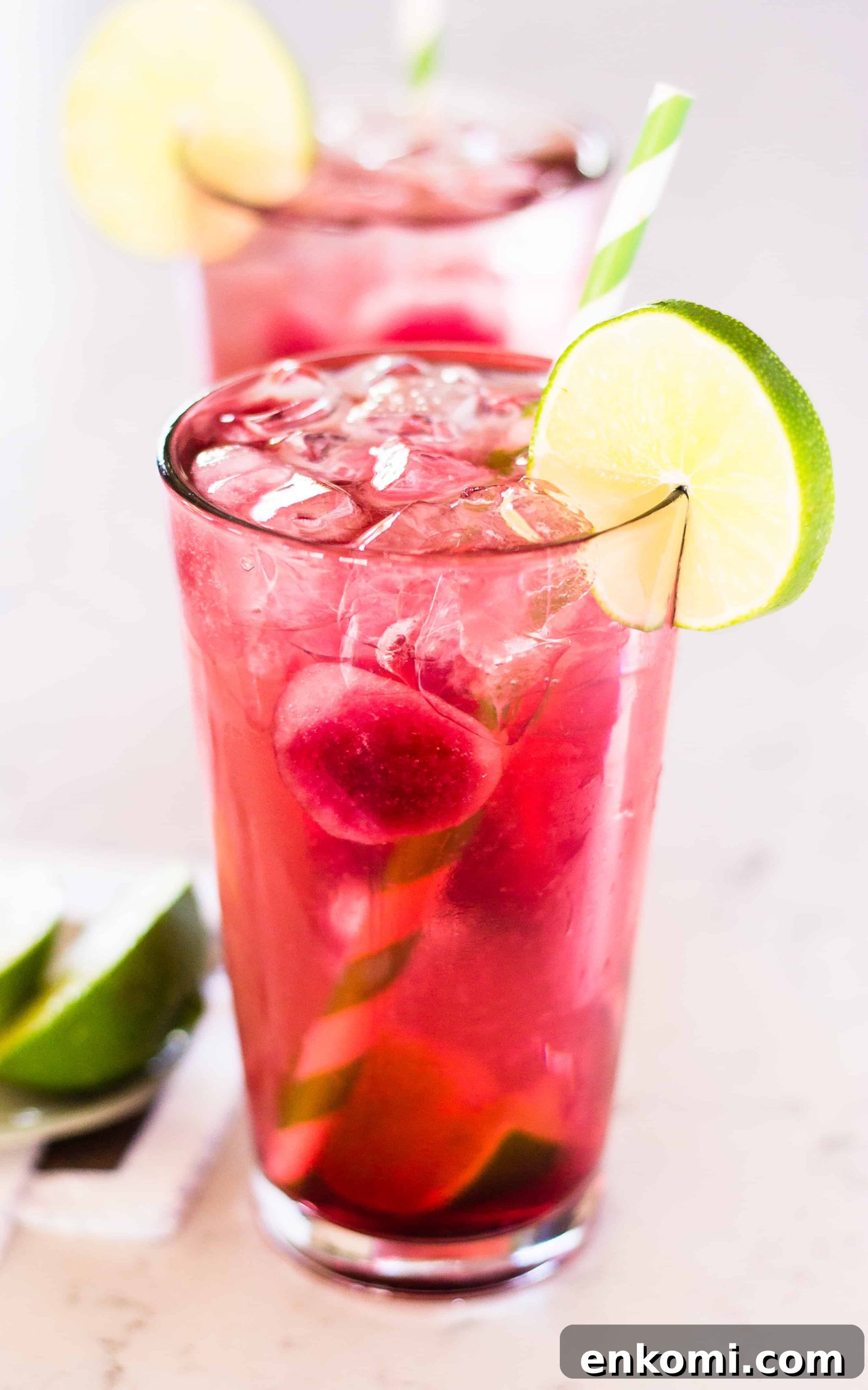 Grape juice ice cubes for Slick Rick Cocktail