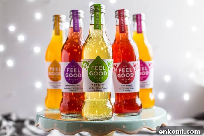 A selection of bottles from the Feel Good as used in Pomegranate Popper Cocktail