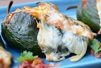 Chorizo-Stuffed Poblano Peppers with Cheese and Tomato Rice