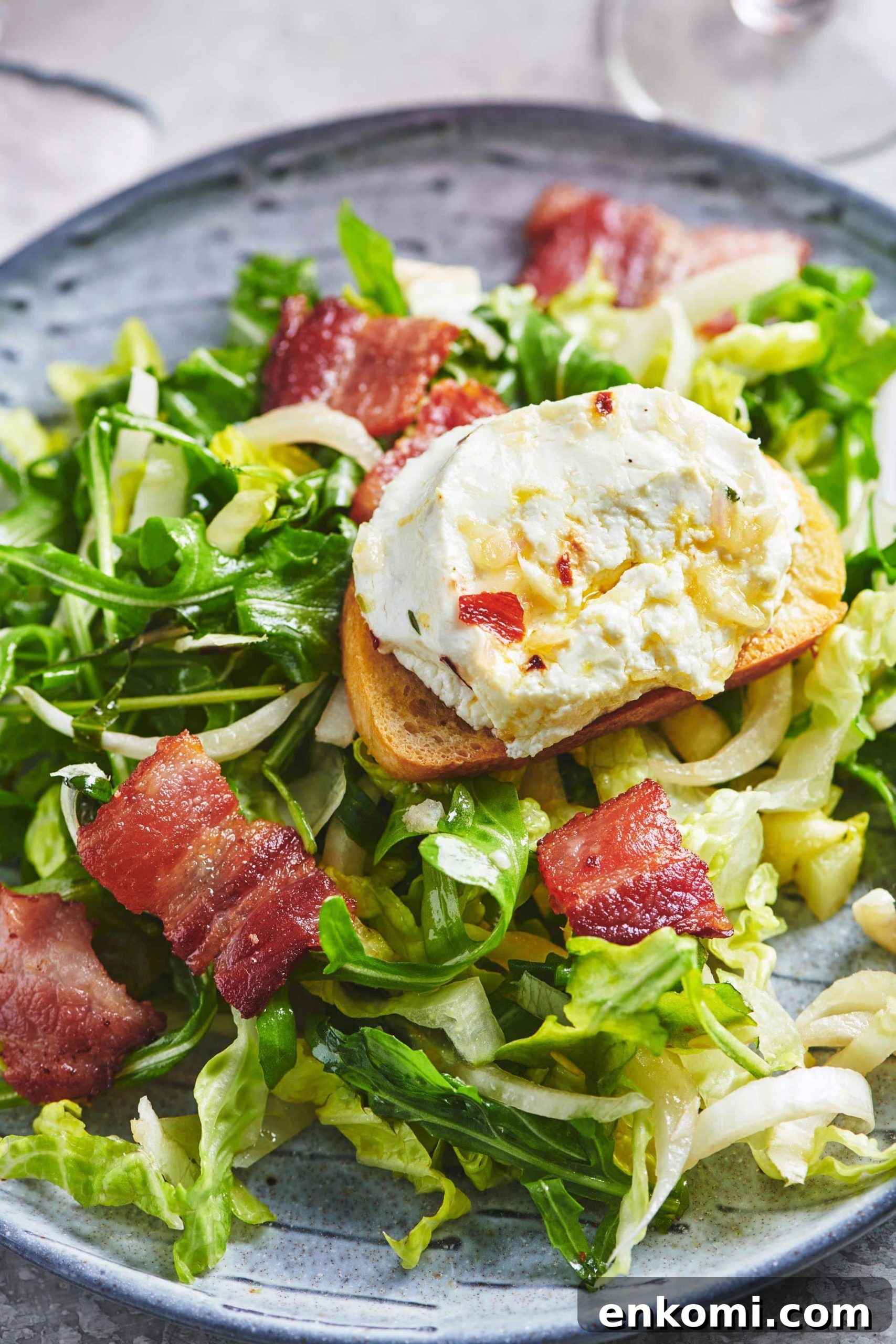Crispy Bacon Lardons Recipe: Step-by-Step Guide 7 Bistro Salad with Warm Goat Cheese on crostini.