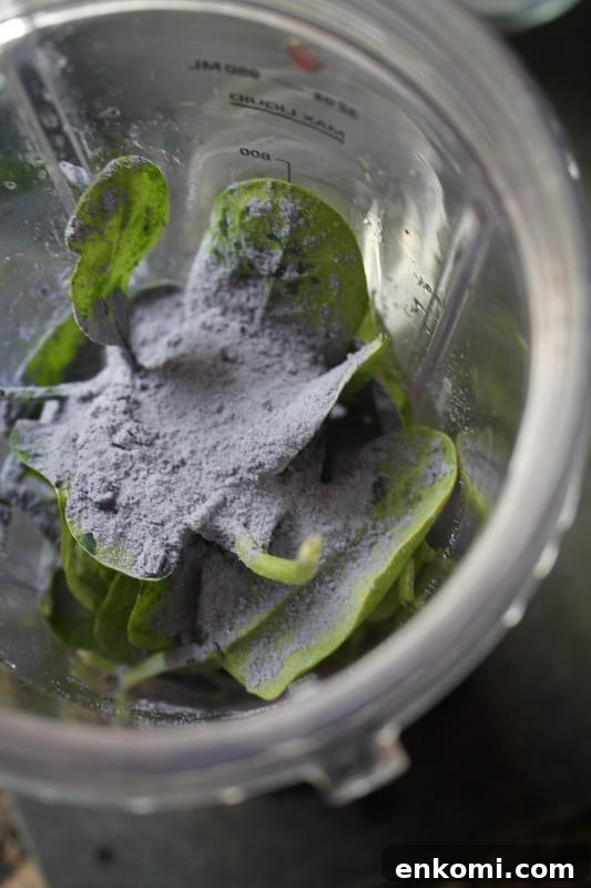 Mango & Cherry Butterfly Pea Smoothie Recipe with Natural Color Boost 12 butterfly pea flower powder and spinach smoothie