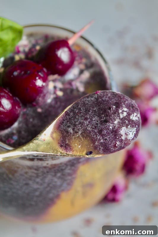 Mango & Cherry Butterfly Pea Smoothie Recipe with Natural Color Boost 6 easy mango cherry restorative smoothie