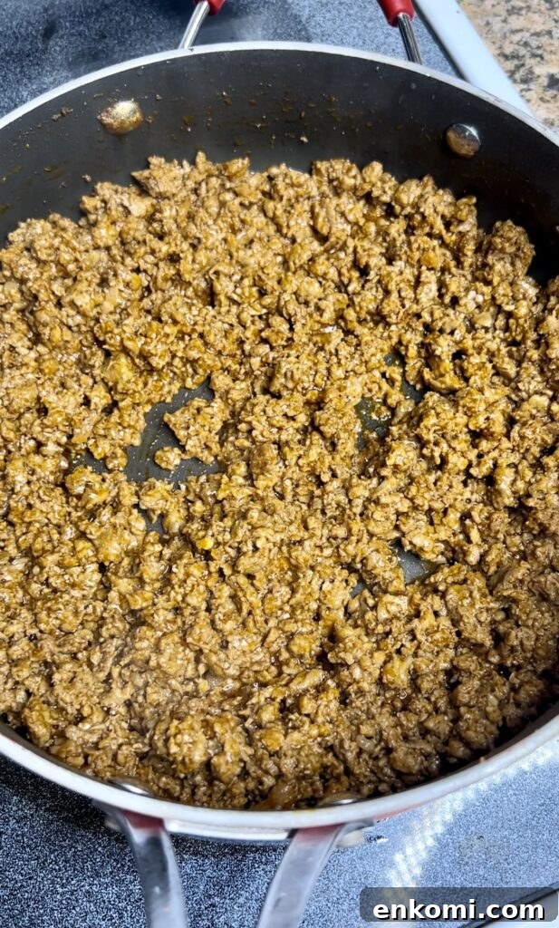 Preparing taco meat