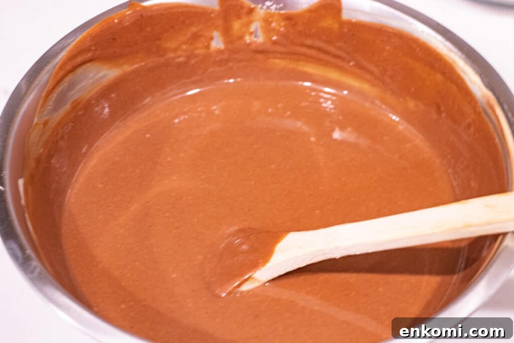 Salted Caramel Chocolate Budino Recipe for Decadent Dessert 7 chocolate budino mixture in bowl