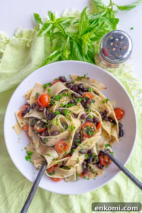26 Gluten-Free Vegan Recipes for Beginners That Anyone Can Make 3 black beans pasta on a plate, gluten free