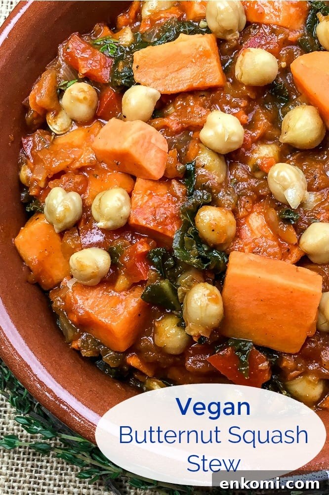 Hearty Vegan Butternut Squash Stew with Chickpeas and Sage 4 pin yummy vegan squash stew