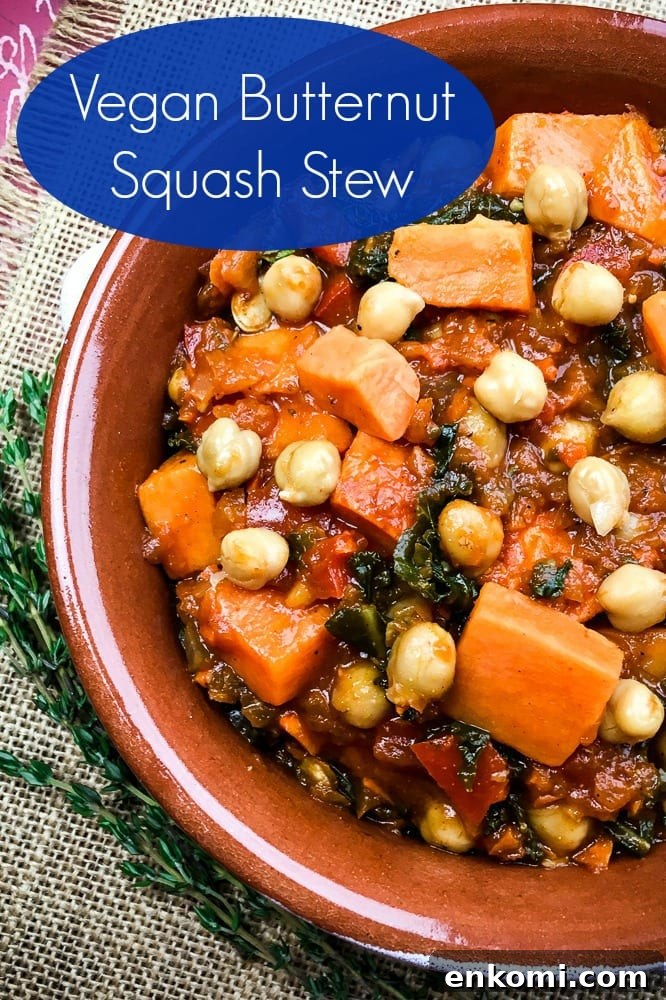 Hearty Vegan Butternut Squash Stew with Chickpeas and Sage 6 pin tasty butternut squash stew