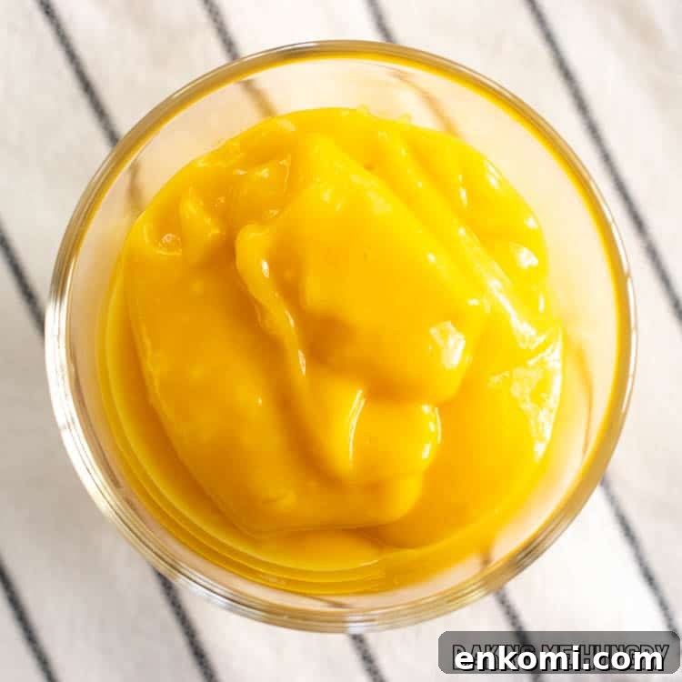 close up of mango pudding