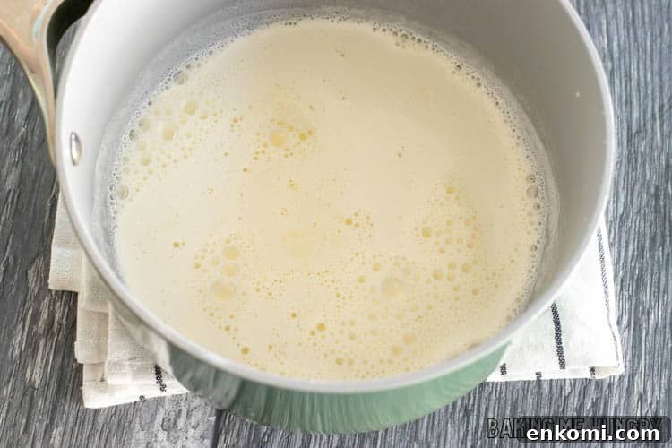 saucepan with milk