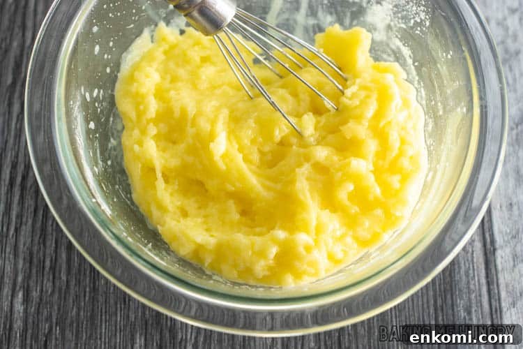 pastry cream mixture in bowl