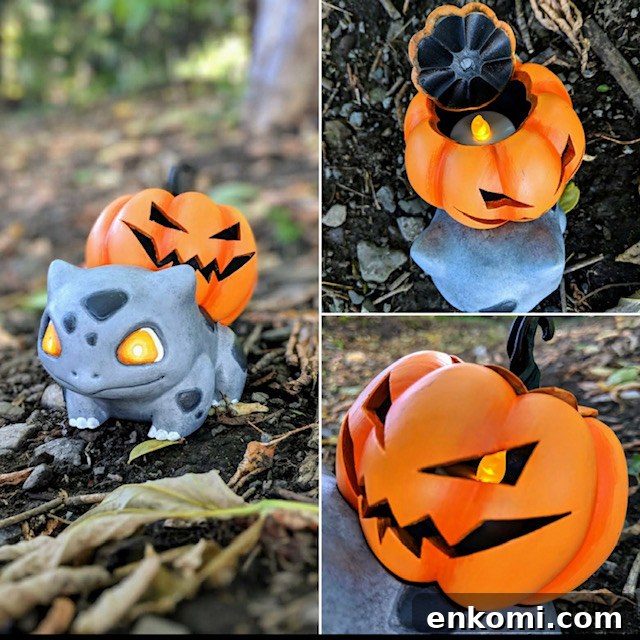 Bulbasaur pumpkin plush on display