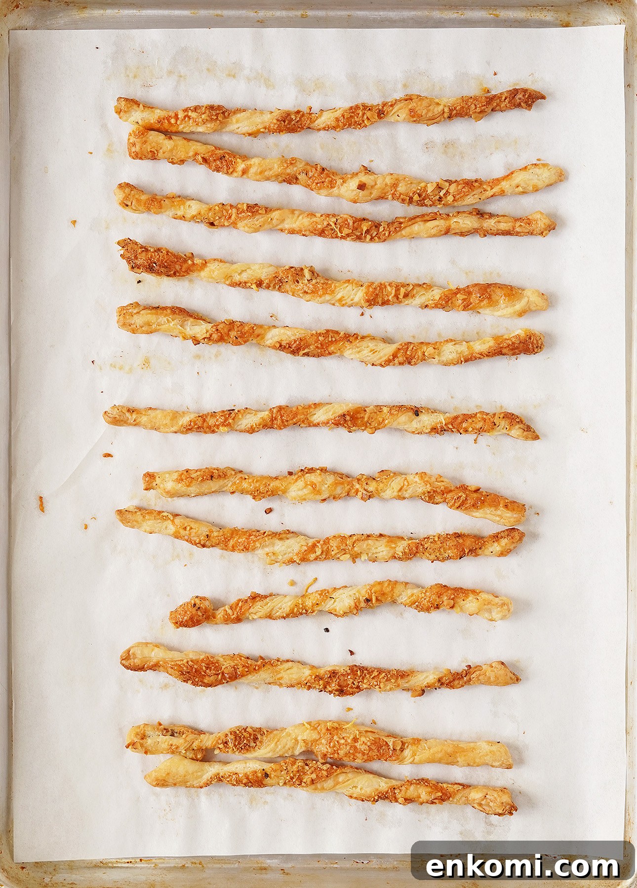 Cheese straws after baking // FoodNouveau.com
