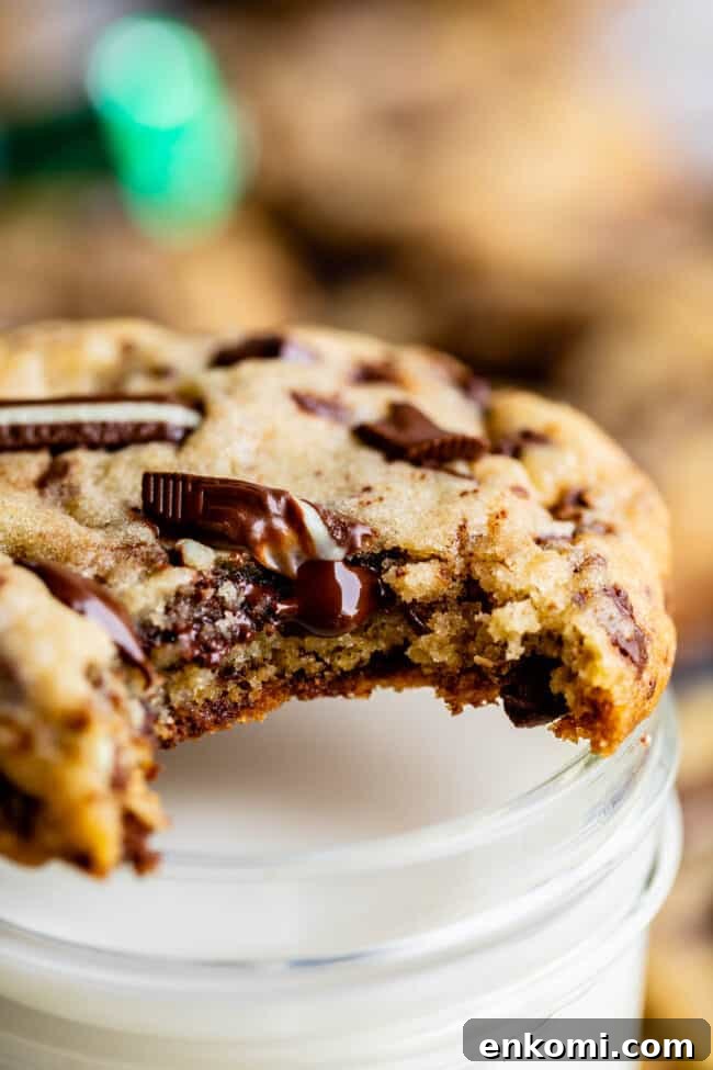 andes mint cookies recipe with a glass of milk