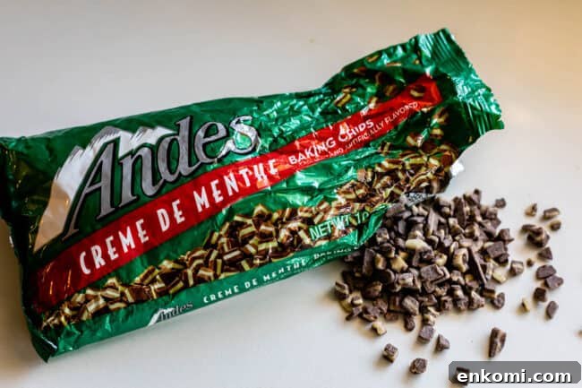 10 ounce bag of andes baking chips.