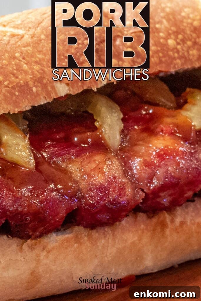 Smoked McRib Sandwich Recipe - BBQ pork rib sandwiches - smoked low and slow, and then placed on a sourdough roll. Tender smoked ribs - pickled onions