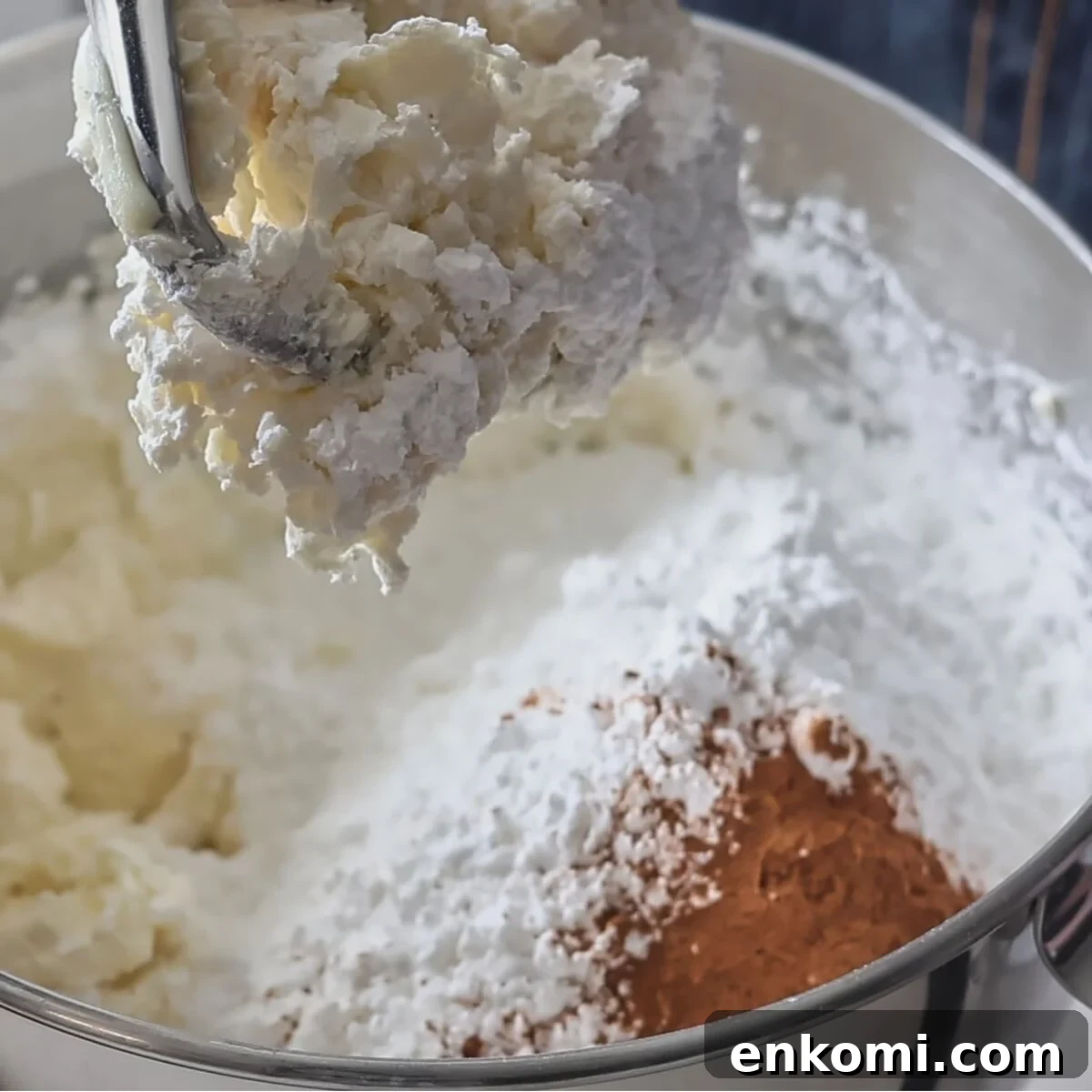 Gluten-Free Churro Cupcakes Recipe with Cinnamon Sugar Topping 13 powdered sugar and cinnamon added to butter in stand mixer bowl.