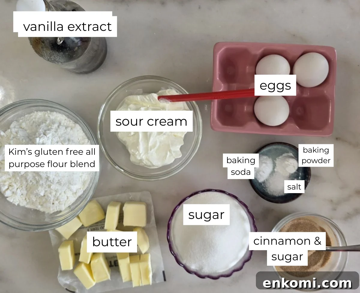 Gluten-Free Churro Cupcakes Recipe with Cinnamon Sugar Topping 3 cupcake ingredients measured out and labeled.