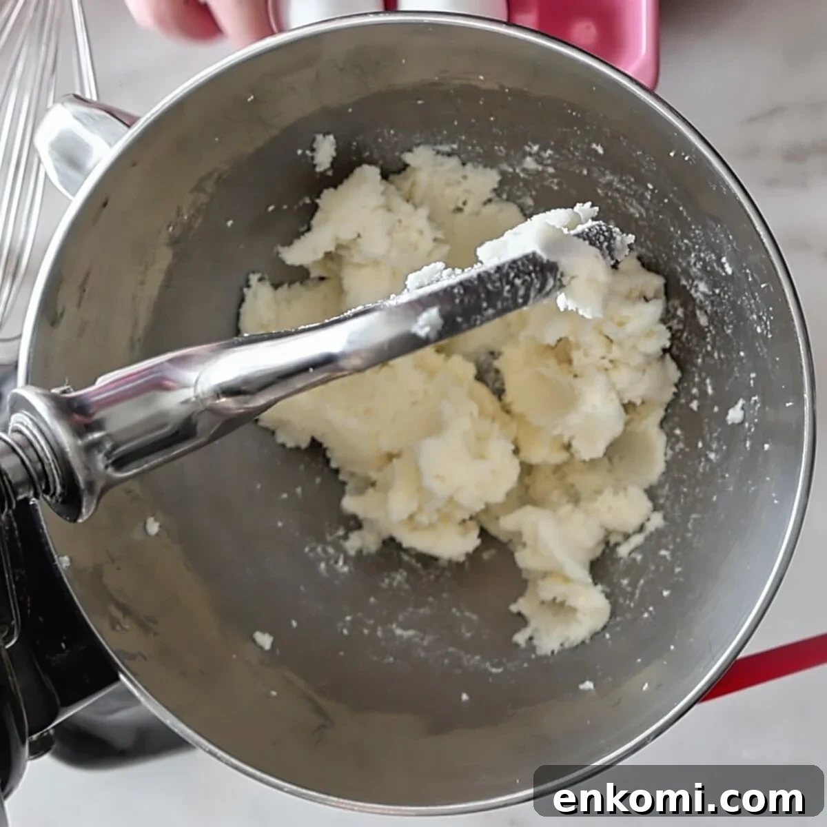Gluten-Free Churro Cupcakes Recipe with Cinnamon Sugar Topping 7 creamed butter and sugar in stainless steel stand mixer bowl.