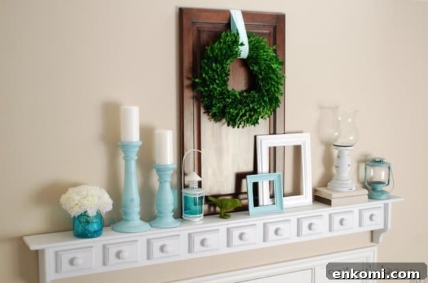 Spring Wall Shelf Decor Ideas to Refresh Your Space 3 Aqua Entry Shelf Makeover