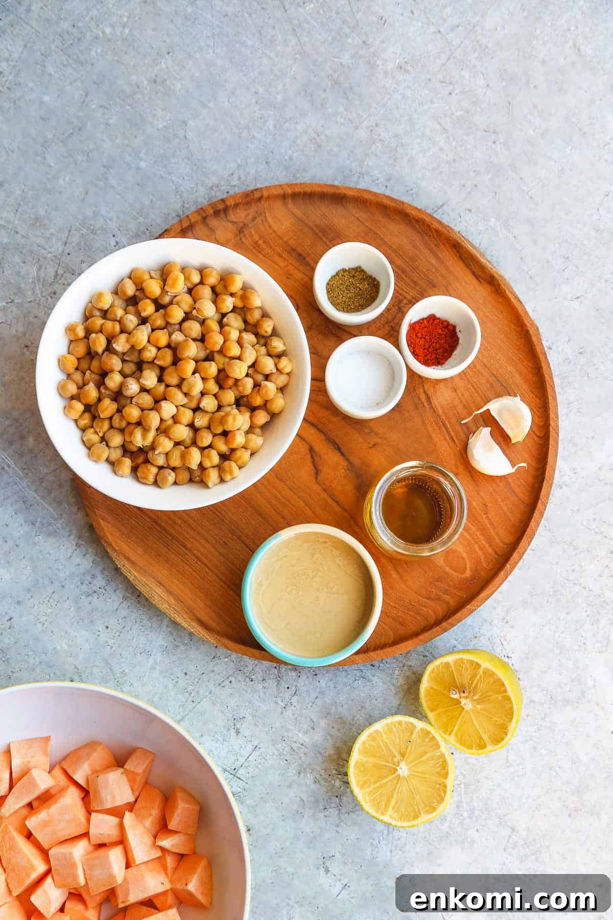 Roasted Sweet Potato Hummus Recipe — Creamy Autumn Dip 3 Roasted sweet potato hummus ingredients