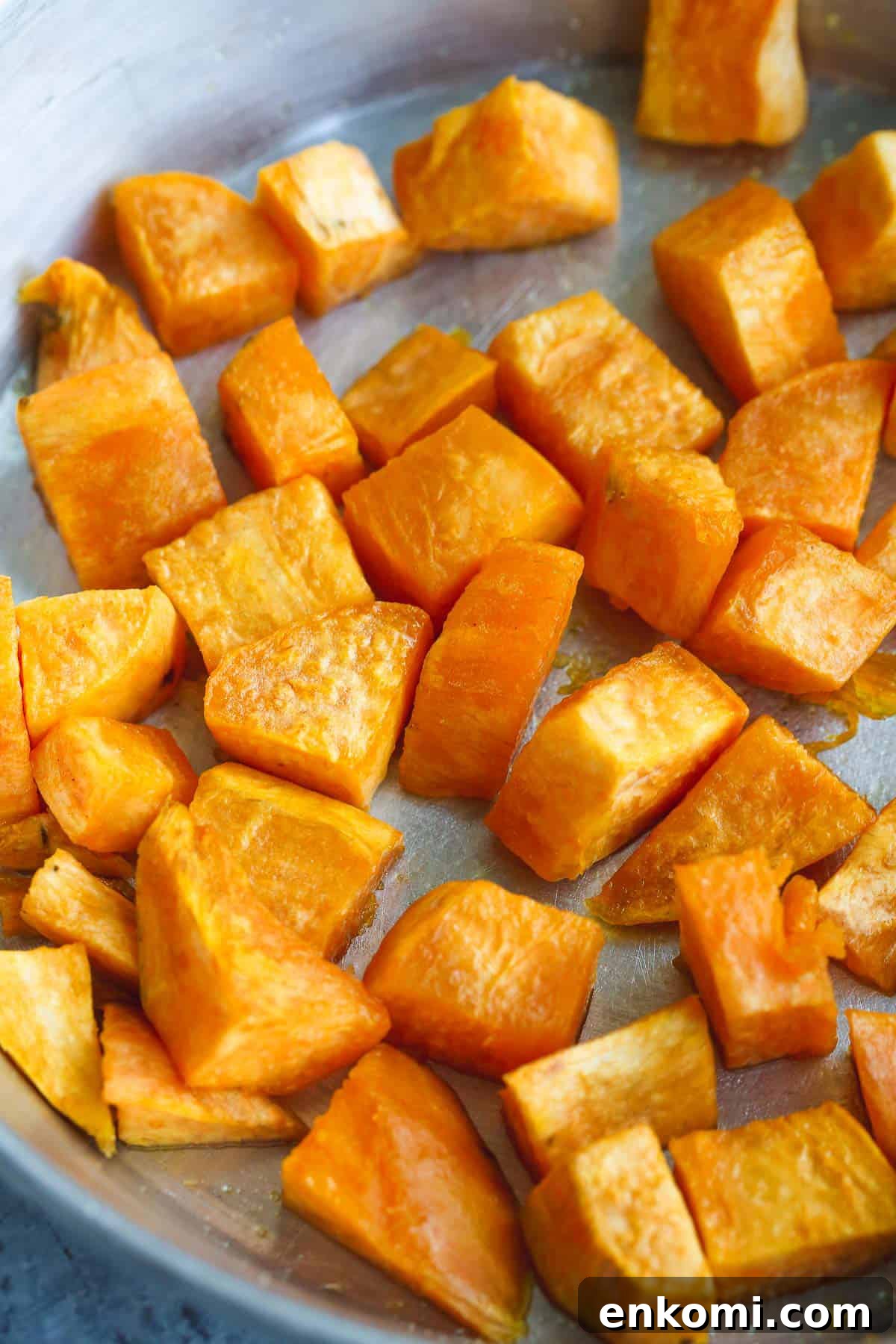 Roasted Sweet Potato Hummus Recipe — Creamy Autumn Dip 4 Cubed roasted sweet potato