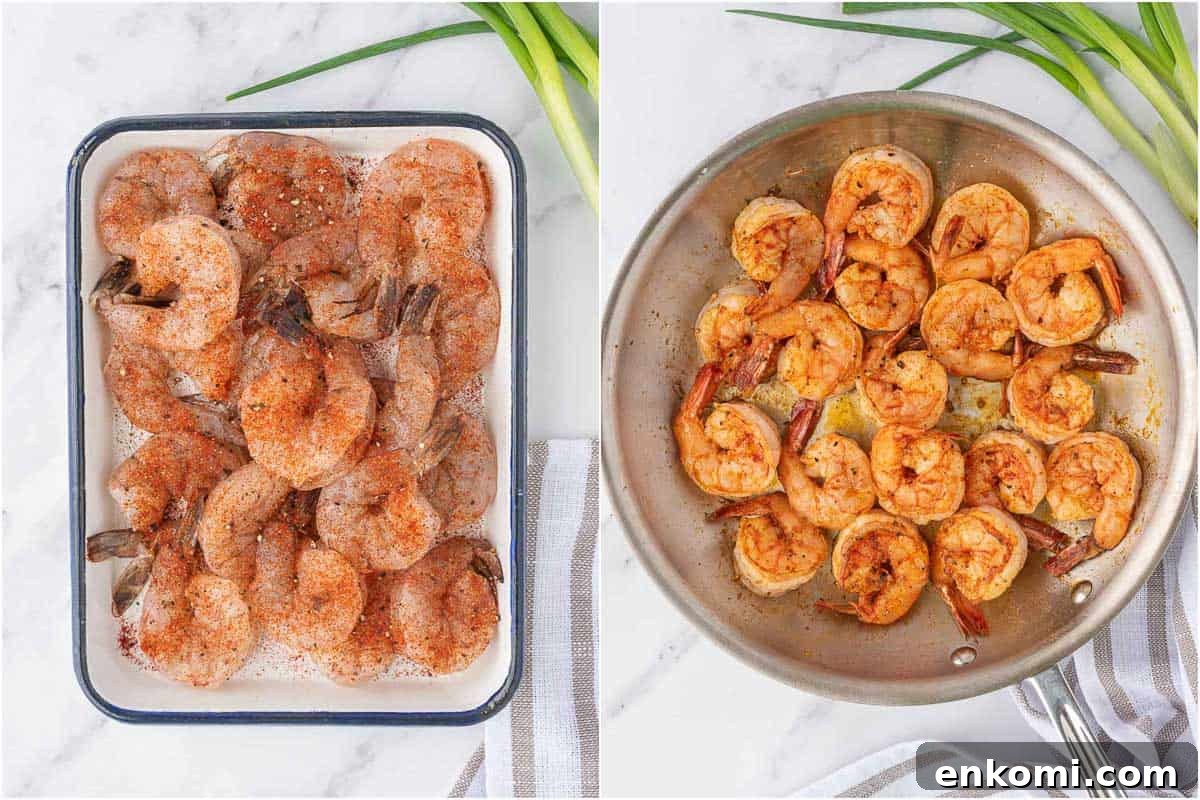 Citrus Shrimp Salad with Crisp Lettuce and Avocado 4 How to sautee shrimp for an easy shrimp salad recipe.