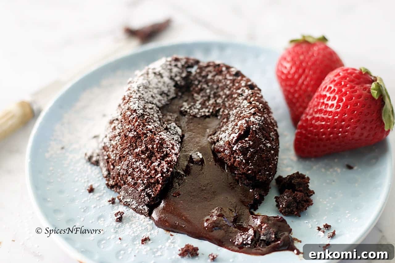 eggless choco lava cake close up