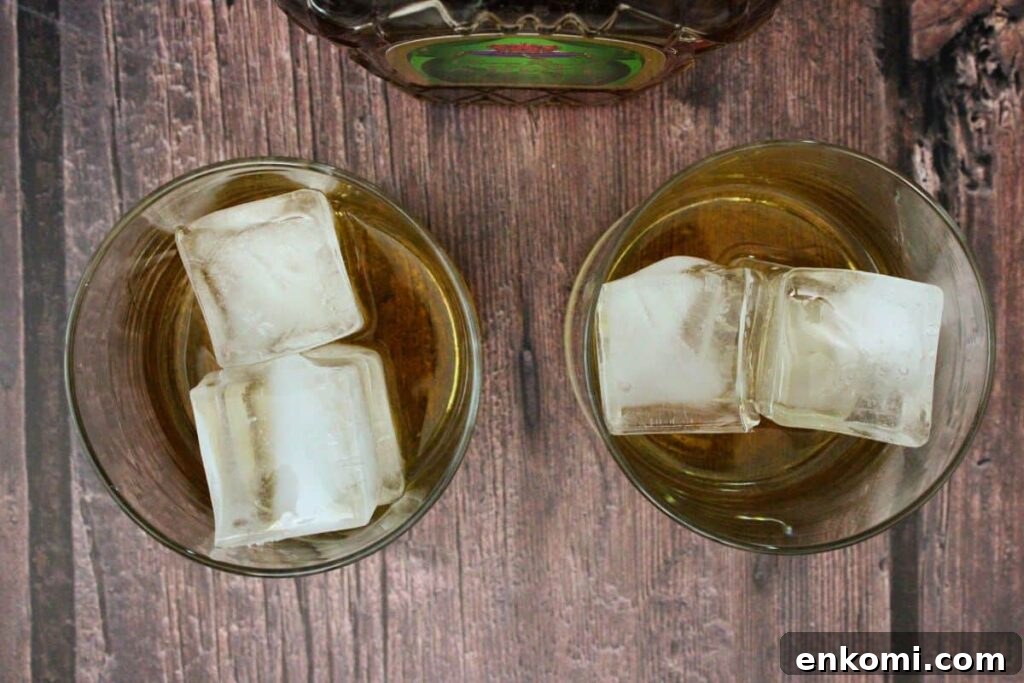 add crown royal apple whiskey to lowball glass
