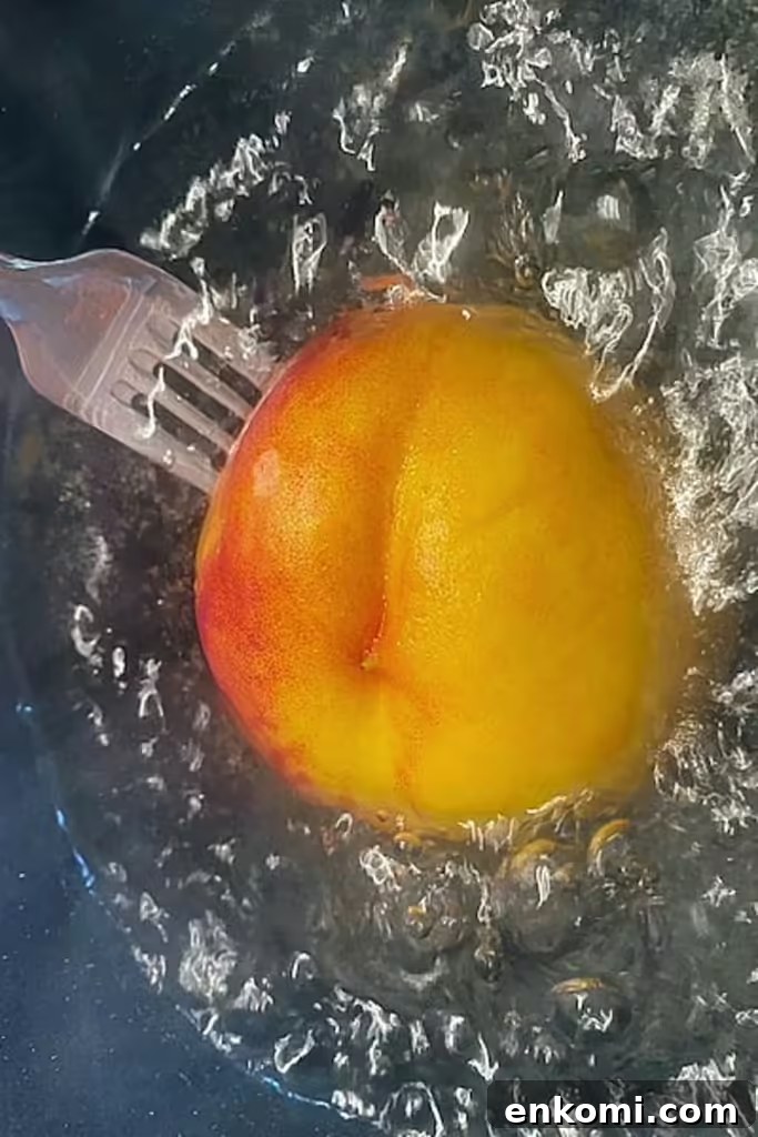 Make the Ultimate Fresh Peach Crisp Tonight 5 peach peeling