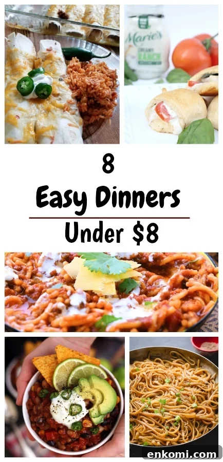 8 Easy Dinners Under $8 Collage 