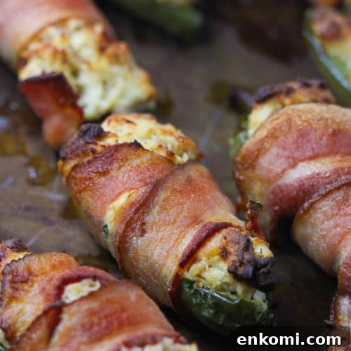 Ranch-Stuffed Bacon Chicken Poppers: Crispy Party Bites 9 Bacon wrapped ranch chicken poppers
