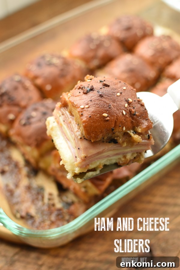 Cheesy Ham Sliders Recipe for Quick Party Sandwiches 2 ham and cheese sliders recipe | NoBiggie.net