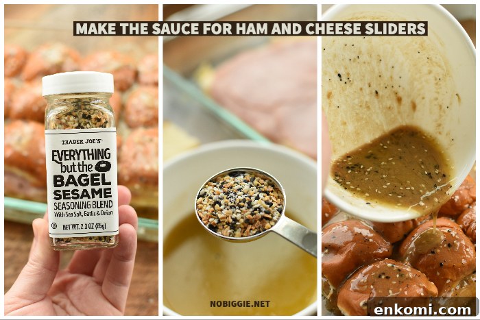 Cheesy Ham Sliders Recipe for Quick Party Sandwiches 4 Easy Ham and Cheese Slider Sauce | NoBiggie.net