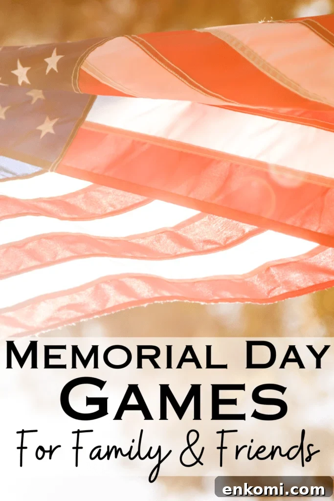 memorial day flag with text